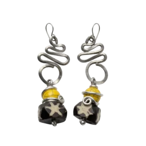 African Mud Clof Bead Earrings